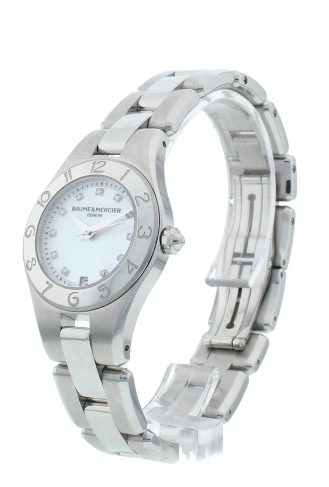 Женские часы Baume & Mercier Linea белый швабра бриллиантовый циферблат 27 мм M0A10011 - Изображение 3 из 4