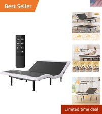 Electric Queen Adjustable Bed Frame with Wireless Remote, Head Foot Incline, ...