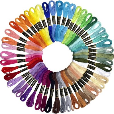 50 Skeins Rainbow Embroidery Floss Bracelet String Craft Thread Set
