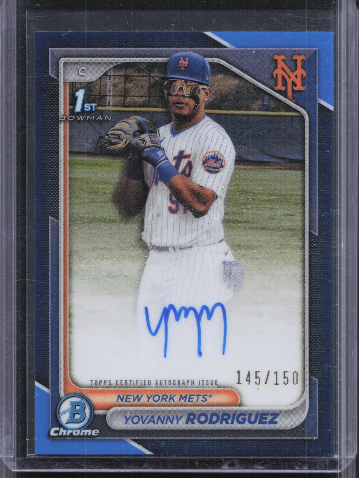 2024 Bowman Chrome #CPA-JR Yovanny Rodriguez 1st Blue Refractor Auto #/150