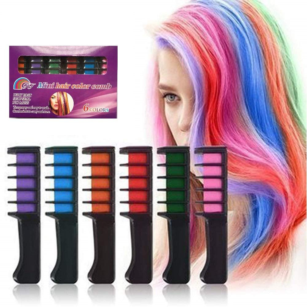 S Hair Chalk Comb Temporary Bright Hair Color Dye Non-toxic 