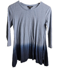 Simply Vera Vera Wang Tunic T-Shirt Womens XS Blue Striped Rayon Stretch Chambre