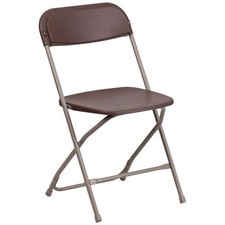 Plastic Folding Chairs Brown 10 Pack Indoor Outdoor Event Party 700 lb Capacity