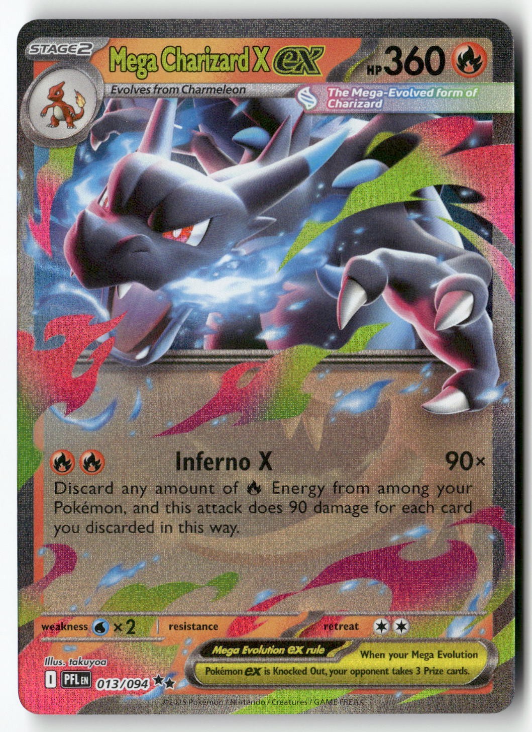 Mega Charizard X ex [PFL - 013/094] Double Rare ME02: Phantasmal Flames EN NM