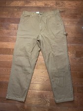 Vintage WearGuard Canvas Carpenter Pants Mens 38x30 Flannel Lined USA Made NWOT