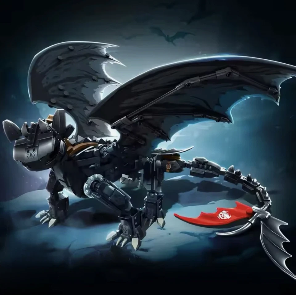 LEYI Toothless Night Fury Dragon Building Block Set, 1026 Pcs - Image 4 of 4