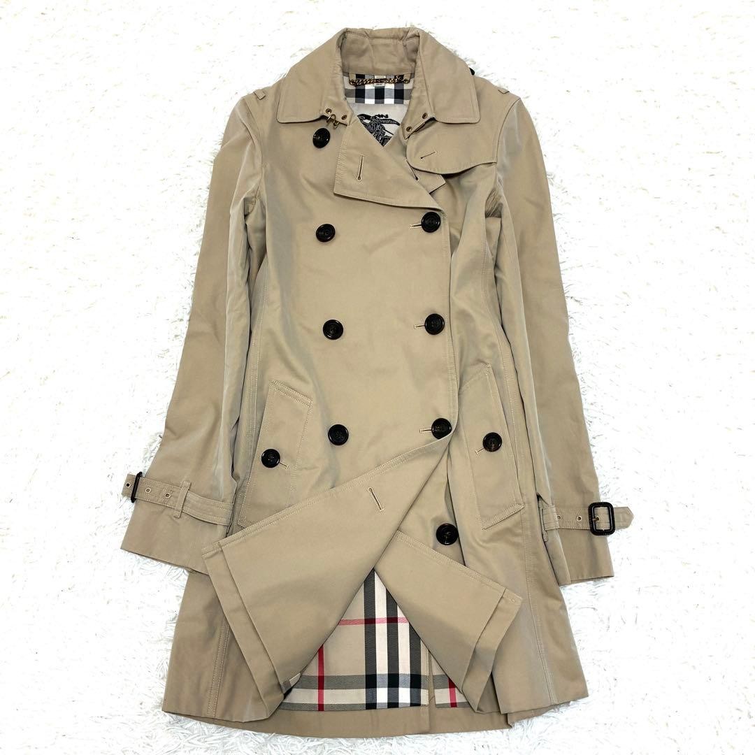 Burberry   Condition  Kensington Trench Coat Nova Check Beige Equivalent to M