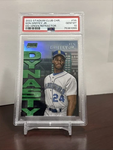 2022 Topps Stadium Club Chrome Ken Griffey, Jr. Dynasty Green /99   PSA 10 Pop 3