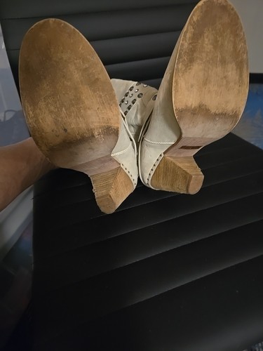 Y2K Not Rated Studded Cream Leather Western Boots Womens 9 Preowned (A213) - Picture 4 of 4