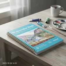 5.5 x 8.5 Inch Small Watercolor Sketch Book, Spiral Bound Cold Press Sketch P...