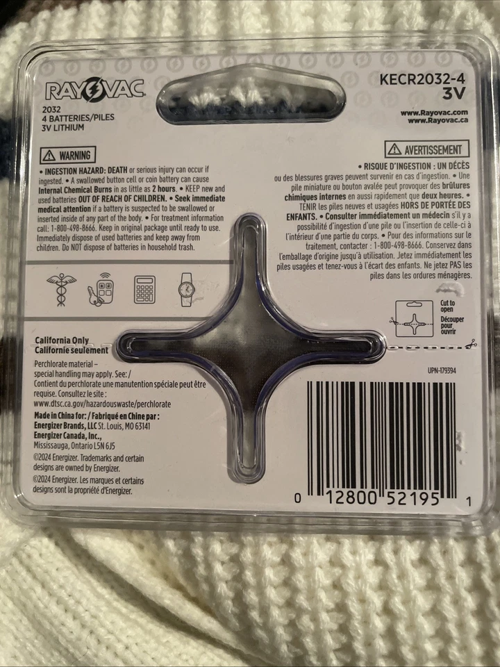 BATERÍAS DE LITIO RAYOVAC CR2032 PAQUETES DE 4 UNIDADES NUEVAS PRECINTADAS Foto 2 de 2