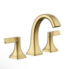Kohler Riverly Brushed Brass 8" Widespread Bathroom Faucet Clicker Drain