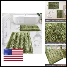 Civkor Sage Green Bathroom Rug Set Bath Mats 31X20 Plus 24X16 Inch Bath Mats