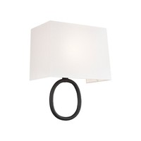 Wandleuchte Weiß Rost Optik E27 Stoff Metall Wandlampe Schlafzimmer Wohnzimmer
