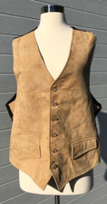 Huntington Suede Leather Sleeveless Vest Size XL -Made in USA