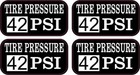 2in x 1in Tire Pressure 42 PSI Vinyl Stickers Car Truck Vehicle Bumper Decal