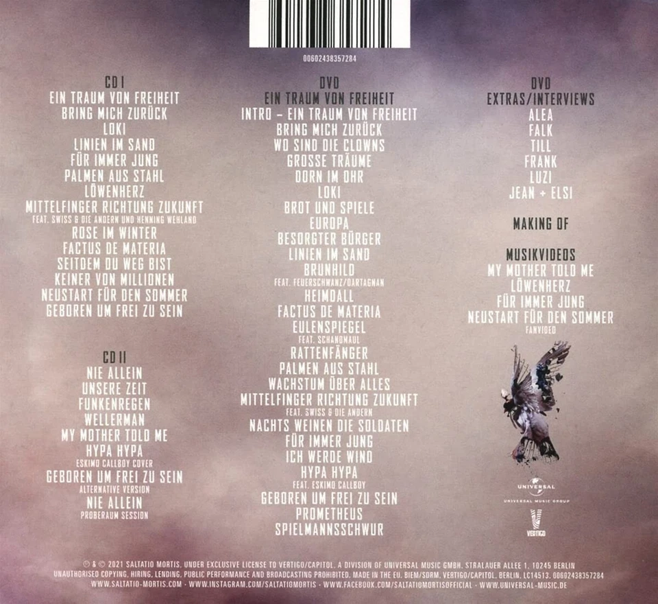 Saltatio Mortis - Für Immer Frei (2021) Digipak 2CD+DVD Neuware - Bild 2 von 2