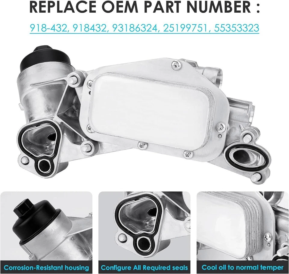 For Chevy Cruze Aveo Pontiac G3 Buick Engine Oil Cooler Filter Housing Assembly - Imagem 3 de 4