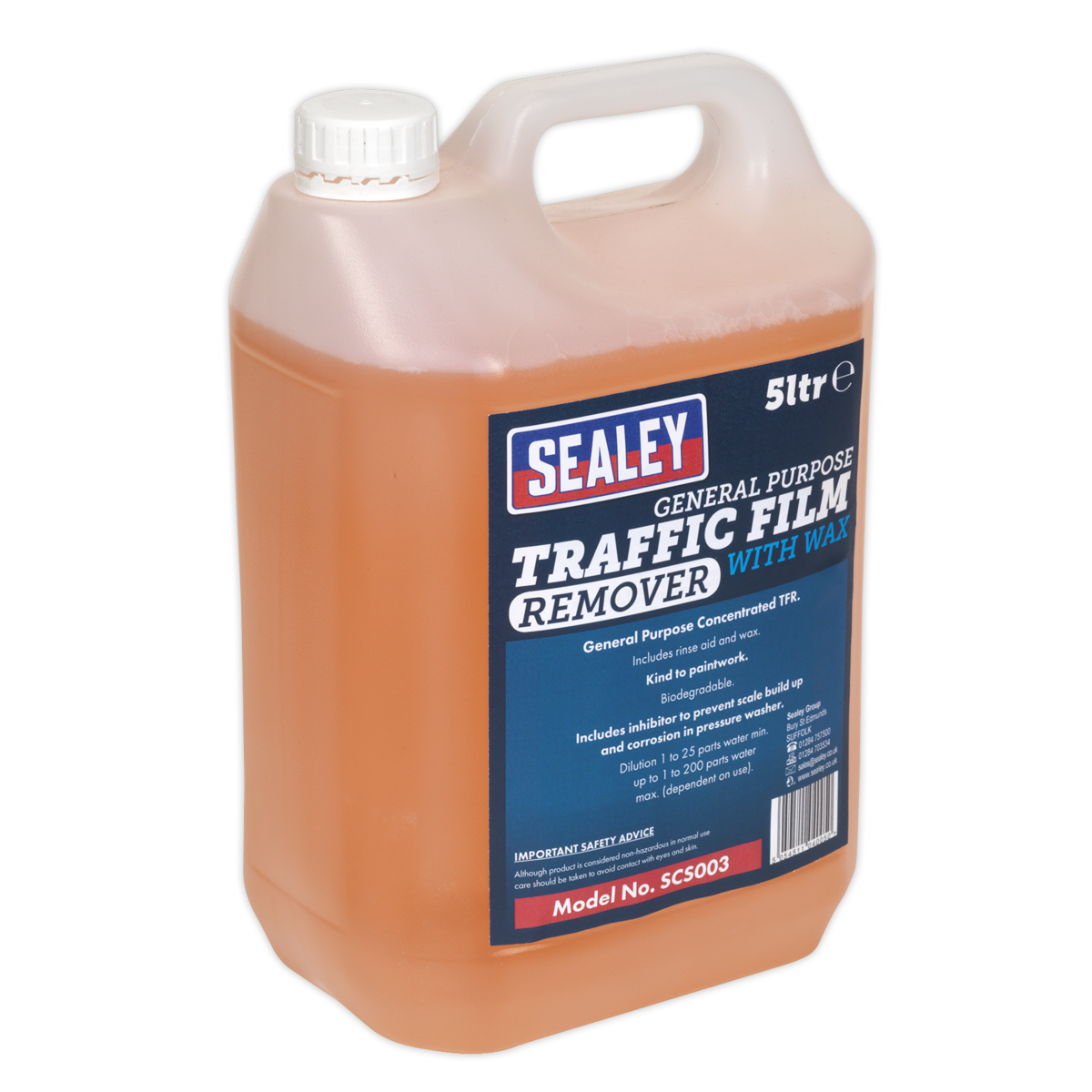 Tfr Detergente con Cera Concentrato 5L SCS003 Sealey Nuovo