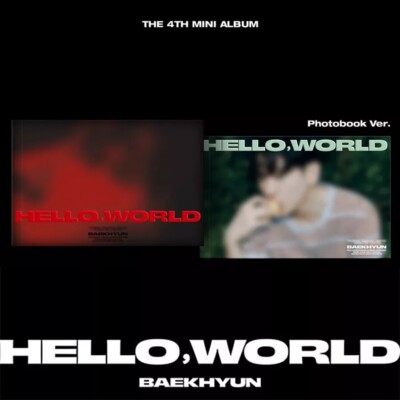 EXO BAEKHYUN [HELLO,WORLD] 4th Mini Album PHOTO BOOK Ver/CD+5 Card+2 Poster+GIFT