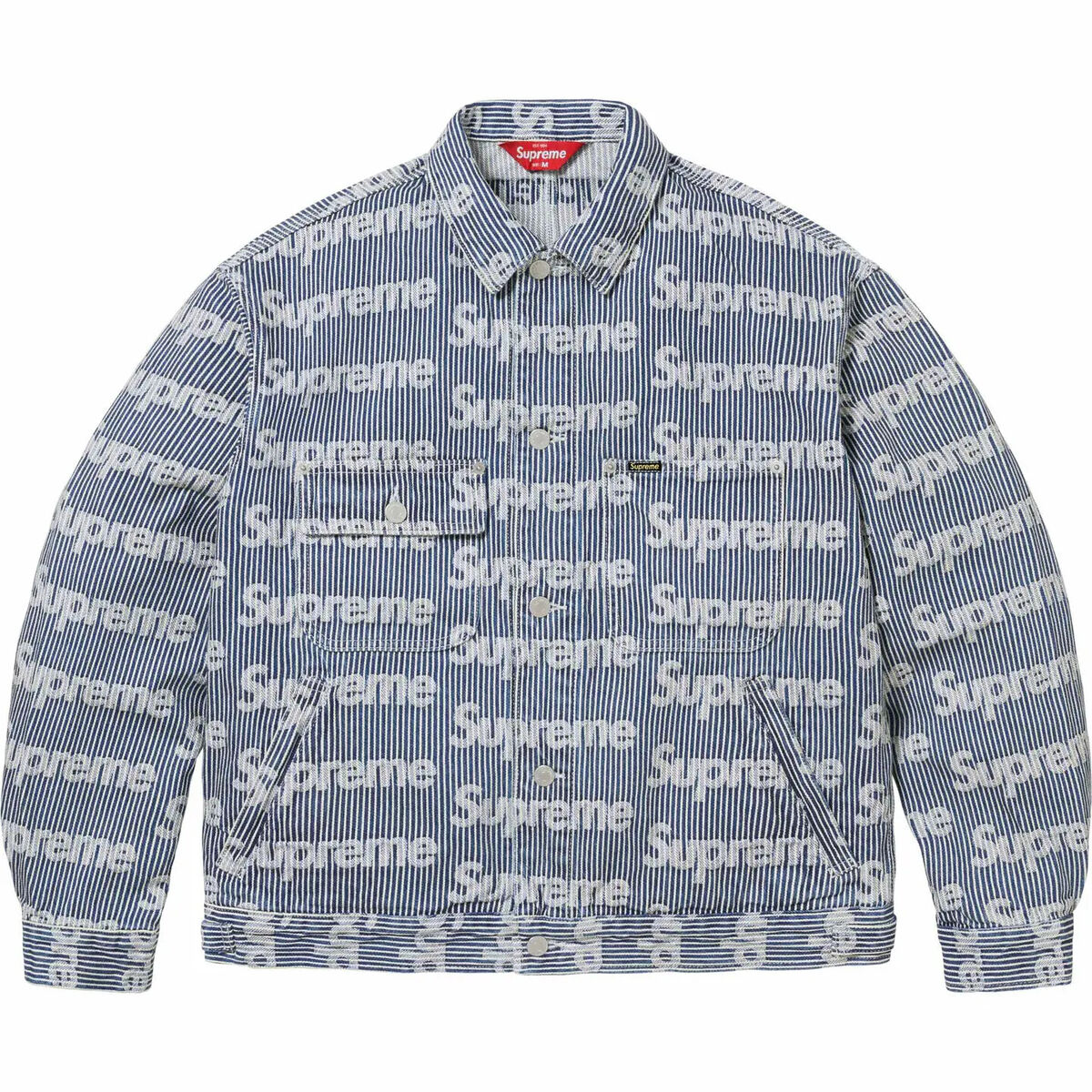Supreme Denim Chore Trucker Jacket Black Mint Stripe 3colors Supreme Denim Chore Trucker Jacket Black Mint Stripe 3colors