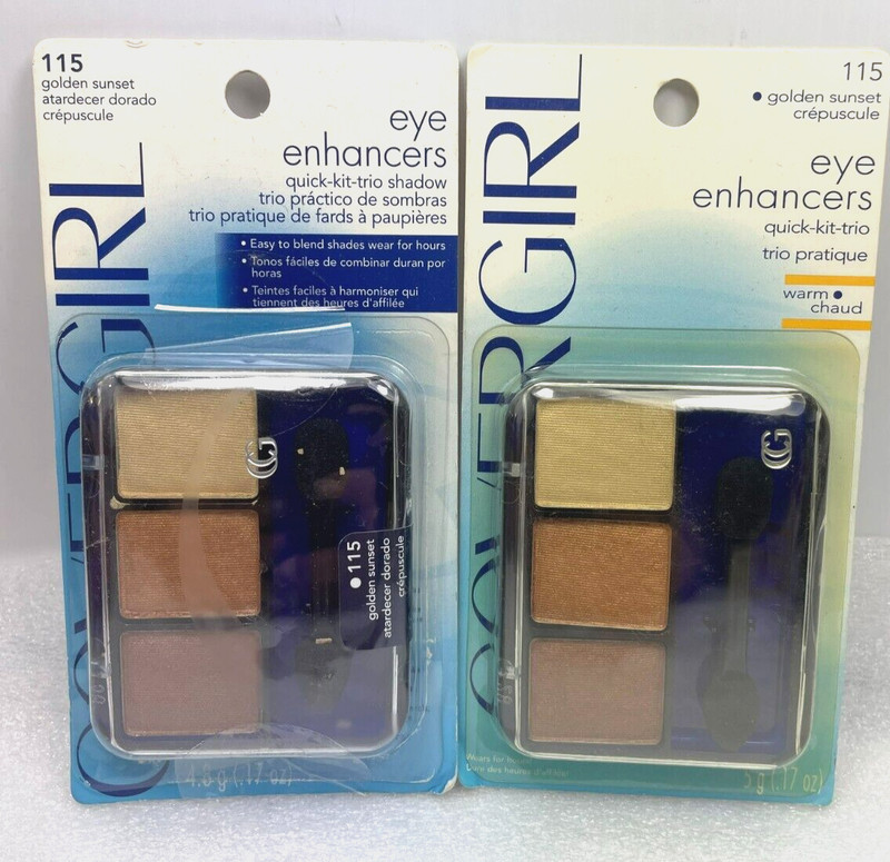(2) COVERGIRL Eye Enhancers Quick Kit Trio Eyeshadow- #115 Golden Sunset **RARE