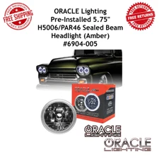 Oracle Lighting 5.75" Round Headlight W/ Amber Smd Halo Pre - Installed 6904-005