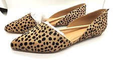 J.Crew Women  s Size 5 Zoe Calf Pony Hair Leopard Print D  Orsay Point Toe Flats