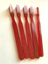 50-PACK RED Sparkle Designer Toothbrush FUN NEW By Alan Stuart New York