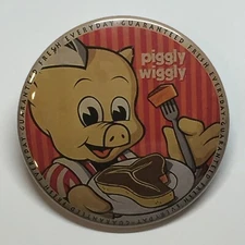 Piggly Wiggly Guaranteed Fresh Advertising Pocket Mirror Vintage Style