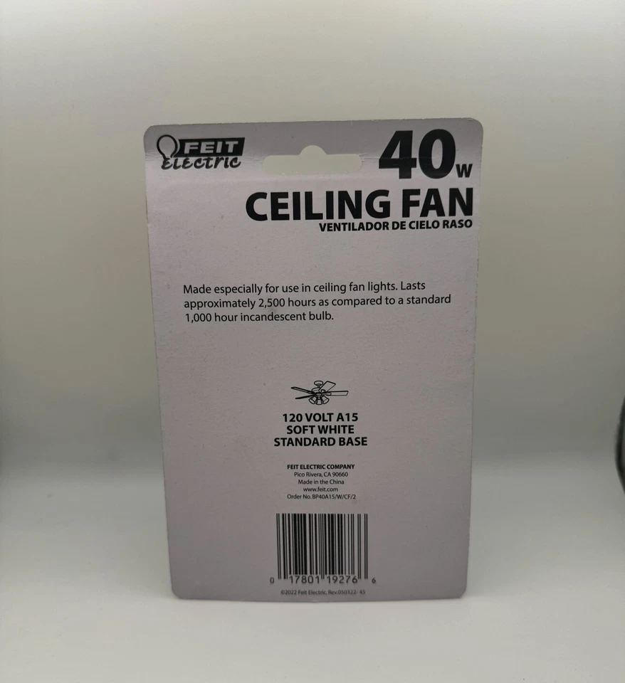 Feit Electric  40W Fan Bulb, White 2 Pack  new FREE  Shipping  - Image 4 of 4