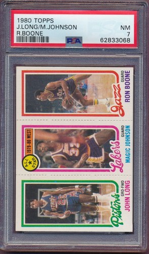 1980 Topps John Long/Magic Johnson/Ron Boone ¡PSA 7!! - Imagen 5 de 6