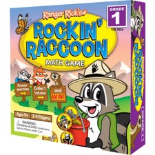 New ROCKIN RACOON MATH GAME 2-4 Players Ages 5 Grade 1 Ranger Rick Learning NIB