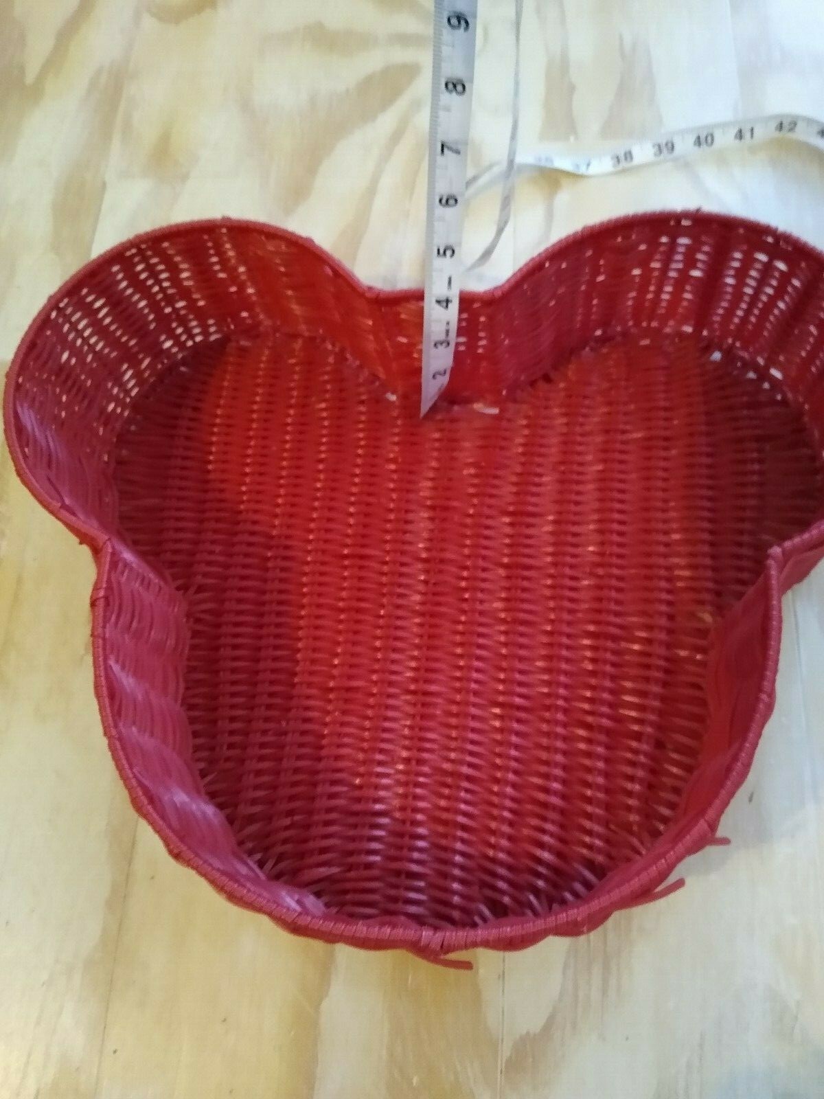 Mickey Mouse Red Plastic Wicker Tray Basket Decor Walt Disney World