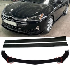 Front Bumper Lip Splitter Spoiler Body Kit +Side Skirt For Hyundai Elantra