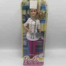 Barbie CAREERS I CAN BE CHEF BARBIE Doll DHB22 Restaurant Cook Frying Pan Mattel