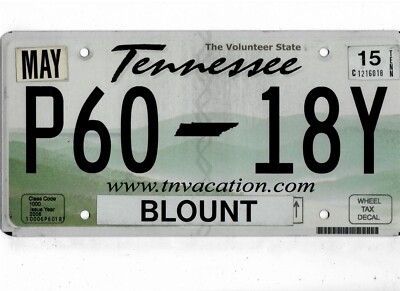 TENNESSEE passenger 2015 license plate 