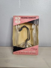 VTG NOS 1959 dated Set of 3 Celebrity Folding Hangers for Travel  Home.