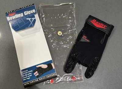 MASTER Bowling Glove LEFT Handed Medium Black 300 Pro Series