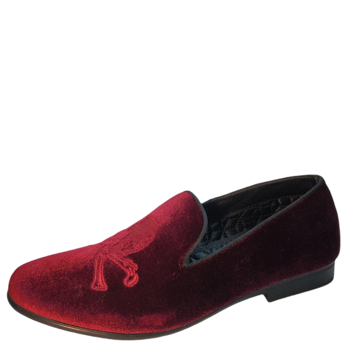 Steve Madden Men s Cranium Velvet Smoking Slippers Burgundy Velvet