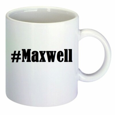 Kaffeetasse #Maxwell Hashtag Raute Keramik Höhe 9,5cm in Weiß