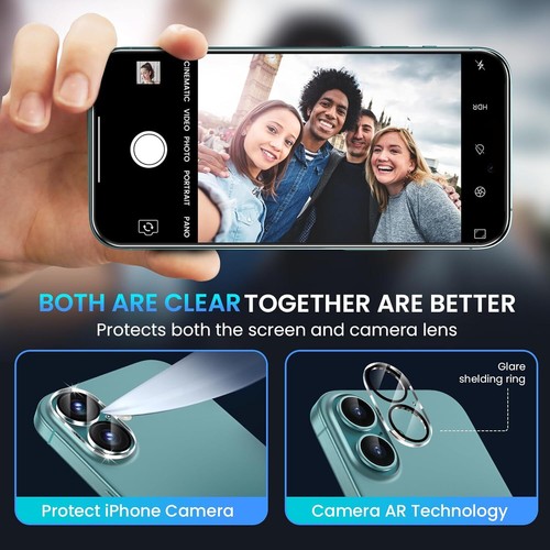 3+3 Protector De Pantalla Y Cámara Lente Vidrio Templado Para Iphone 16 Plus - Imagen 5 de 8