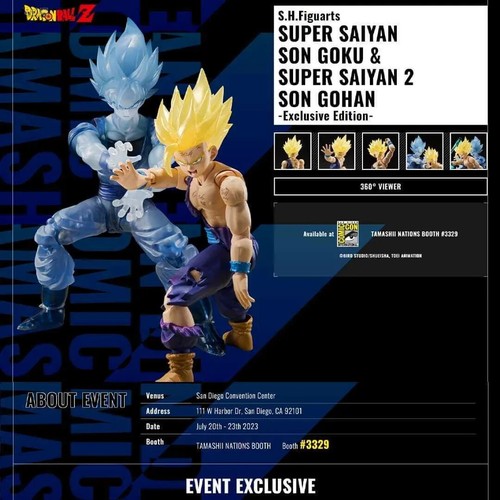 Bandai SH Figuarts Dragon Ball Z Super Saiyan 2 Gohan & Son Goku Event Exclusive - Picture 2 of 9