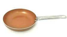 Cookware Skillet Saute Fry Pan 8 Inch Non Stick Copper 7.5 Inch Silver Handle