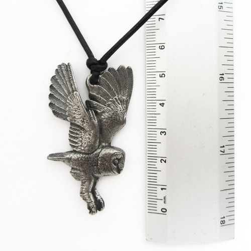 Barn Owl Necklace - Owl Pendant, Bird Watcher, Ornithology Gift - Picture 5 of 6