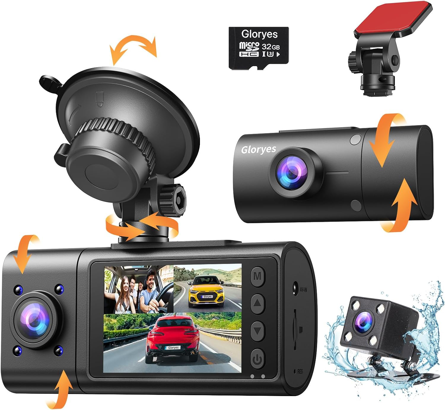 2.5K Dual Dash Cam with Night Vision, Parking Mode, and 32GB Card