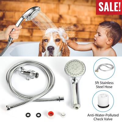 High Pressure Handheld Shower Head with Hose 5 Spray Settings ...