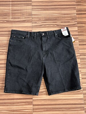 NWT Wrangler Five Star Black Denim Shorts Mens Size 44 Relaxed