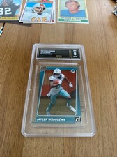 2021 Panini Clearly Donruss Rated Rookie Jaylen Waddle #64 GMA 9 MINT Rookie RC