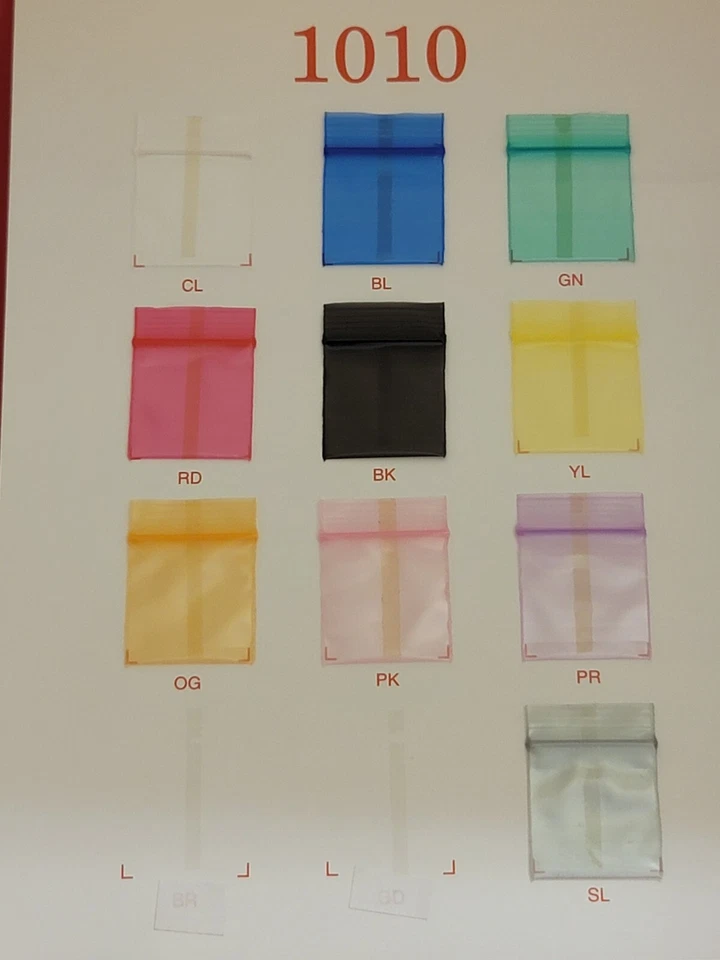 Original Apple Brand Baggies 1"X1" ,1010 Mini Zip Seal Bags(1000pcs)Mix COLORS  - Image 2 of 4